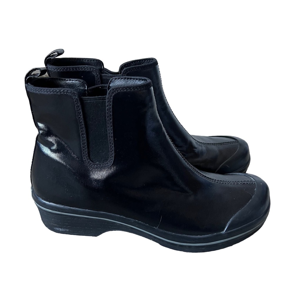 Dansko Rain Boots Womens 10.5 EUR 41 Black Chelsea Pull On Outdoor Ankle Boots